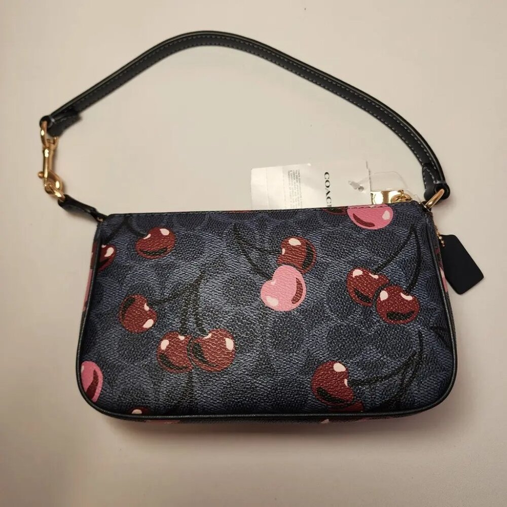 COACH Women's Bags Nolita 19 Signature Cherry Print Bag Denim - Picture 2 of 5
